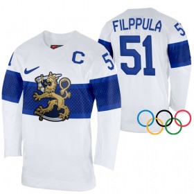 Finland Valtteri Filppula 51 2022 Winter Olympics Wit Authentic Shirt - Mannen